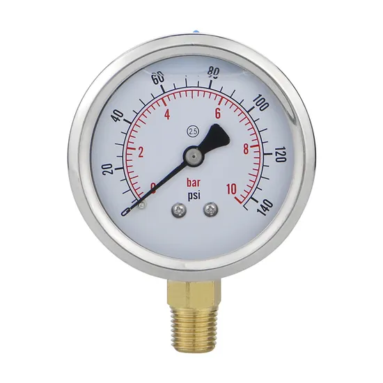 Manufacturer 2.5"Glycerin Filling Pressure Gauges 1/4 Lower Mount for Water Gas Liquid