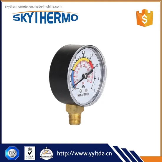 Radial ABS Case Manometer Pressure Gauge with Lower Mount Connection