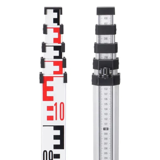 5m Telescopic Aluminum Big E Measuring Leveling Staff for Automatic Level