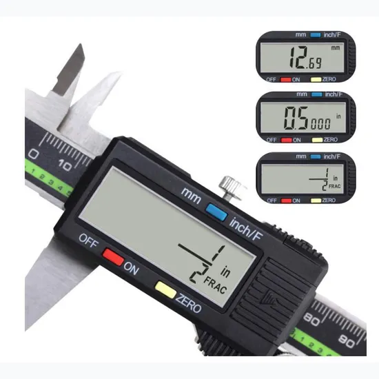Electronic Digital Caliper 0-6" Display Inch/Metric/Fractions Stainless Steel Body