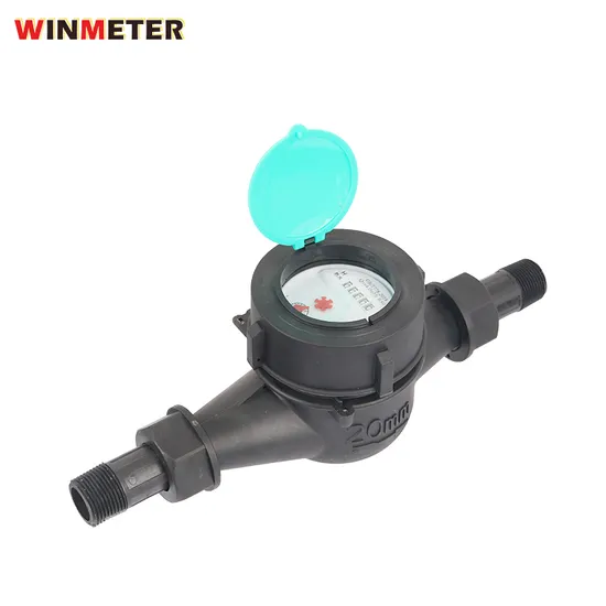 All Kinds of Sizes Plastic Material Dry Dial Mechanical Water Meter Threaded Connection for Residential and Commercial Use