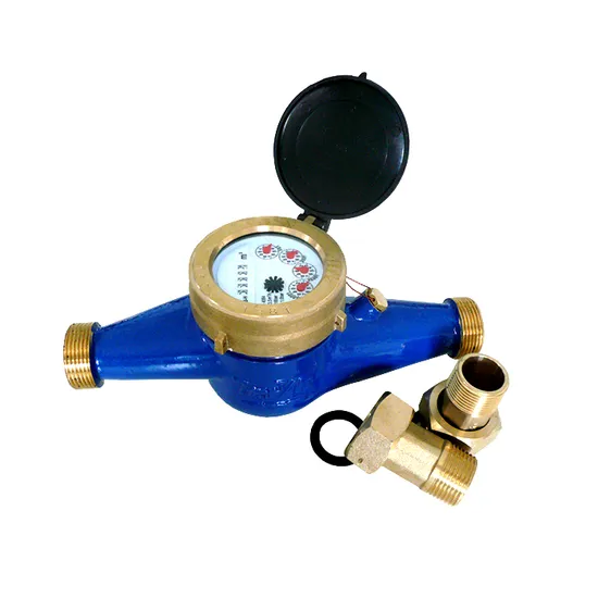 ISO4064 Class B 25mm Multi Jet Vane Wheel Dry-Dial Brass Body Blue Water Meter