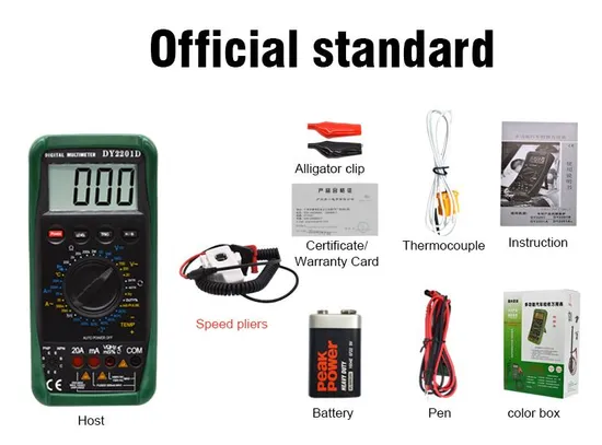 Automotive Multi-Function Multimeter Transistor Tester Speed Conversion Sensor Digital Multimeter Dy2201d