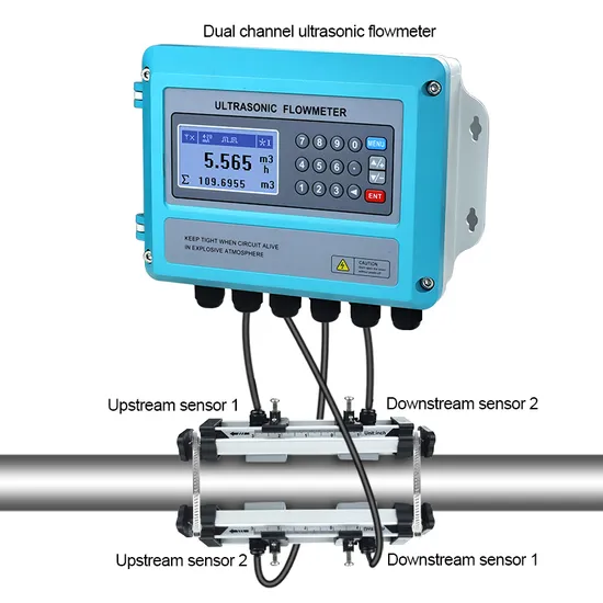 Clamp on Ultrasonic Liquid Flow Meter Portable Ultrasonic Flowmeter DN15-DN6000