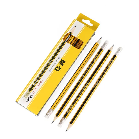 M&G High Quality Hexagon Shape Wooden Hb Pencil with Eraser