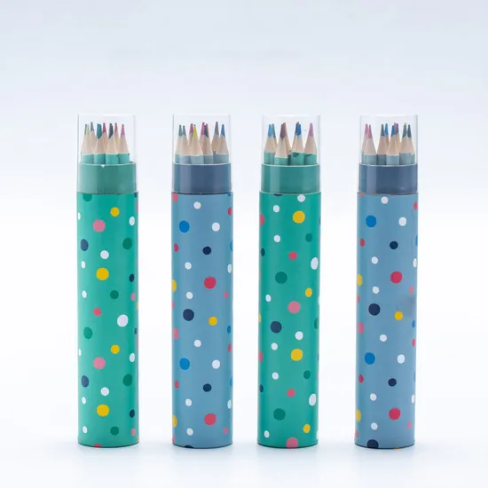 Professional Art Stationery 12 Color Wooden Pencil Drawing Colored Pencils with Colorful Paper Tube