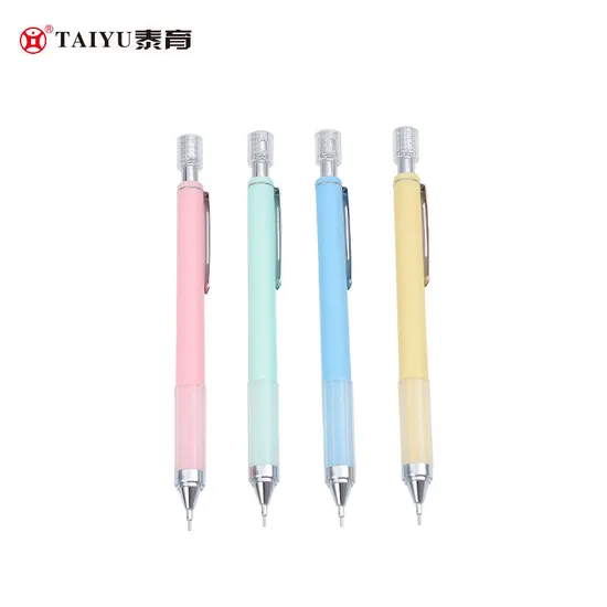 Ergonomic Macaron Automatic Pencil with Eraser for Writing