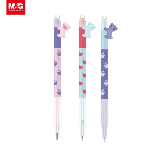 Kawwaii/Cute/Adorable Pet Retractable Erasable Gel Pen 0.4mm Super Cool Bear Shape Clip Crystal Blue Ink Gift Pen/Promotion Pen