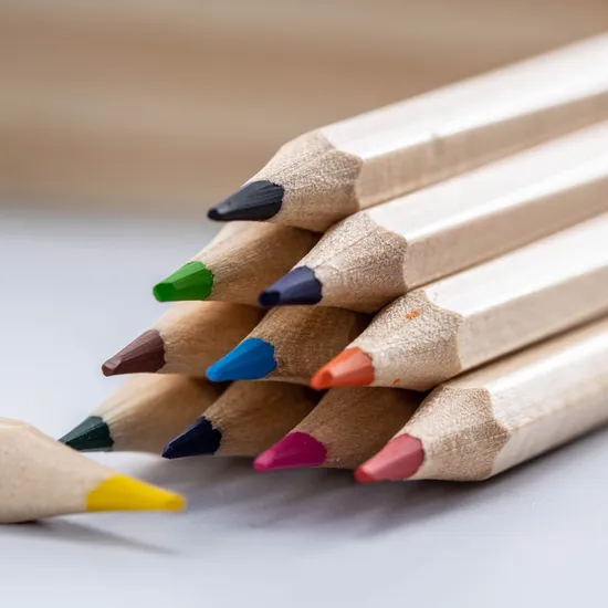 Children Drawing Pencil 7 Inch Wooden 12 Color Pencils with Wooden Box Packing