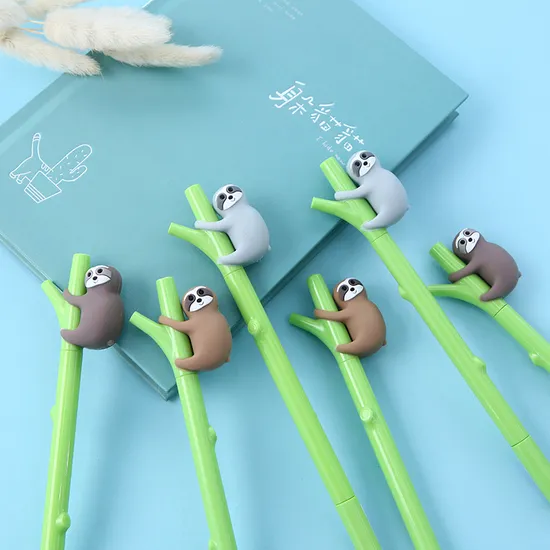 Manufacturer Sloth Silicone Wholesale Creative Small Fresh Black Cute Cartoon Gel Pen