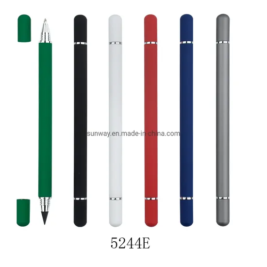 Multifunction Promotional Advertising OEM Writing Instrument Hb Infinity Everlasting Forever Eternal Inkless Metal Pencil Ball Point Pen with Eraser