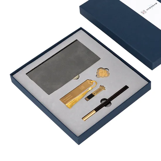 Business Stationery Set Sandalwood Signature Pen with Notebook Bookmark