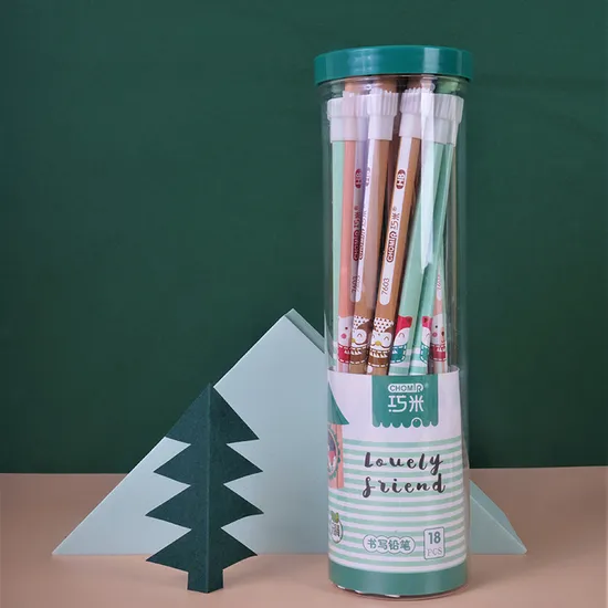 PVC Tube School Stationery Set Hb Wooden Graphite Pencil with Eraser