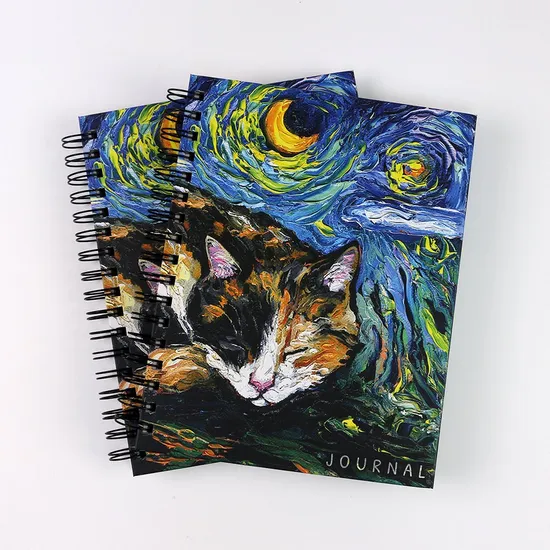 Custom Handmade Printing 2024 Hardcover Gold Spiral Weekly Daily Planners Notebook