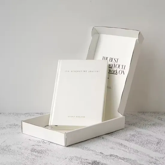 Custom Printing Logo A5 White Myself PU Leather Journal Girls Wedding Planner Gift Set