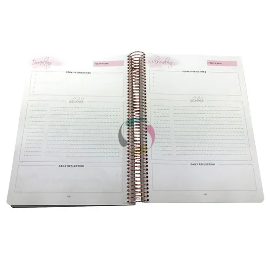 Custom Printing Spiral Goal Sublimation Agenda Diary Notebook Daily Weekly Inspirational Planner Journal