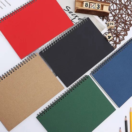 Simple Design Paper Cover Notebook with Logo Custom School Student Exercise Book Spiral Notepad