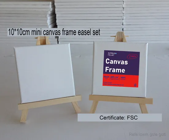 4*4cm; 10*10cm Mini Display Stand Canvas Framed Blank Oil for Painted Toys