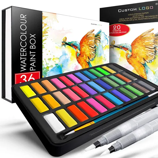 36 Premium Colors in Gift Box with Bonus Watercolor Paper