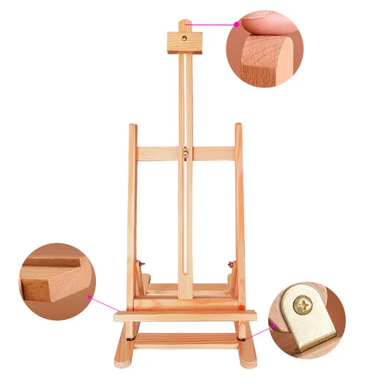 Kids Art Painting Easel Table Wood Easel Stand Mini Canvas