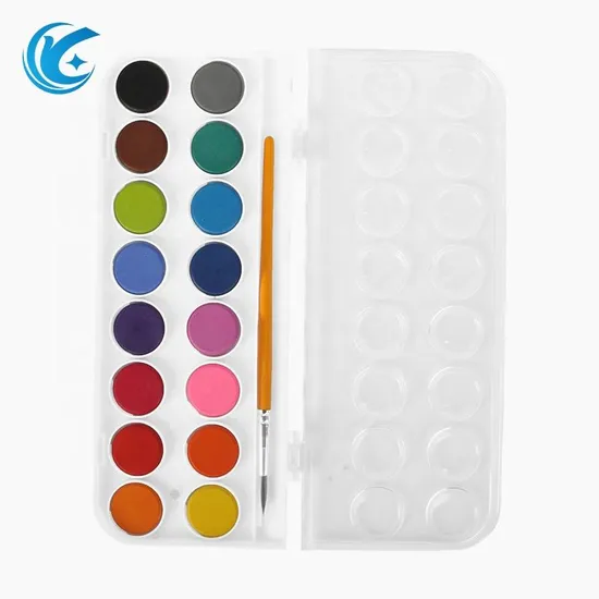 Beginners Entry Painting Supplies Color Water Painting 16 Colors Washable Water Soluble Solid Watercolor Paint Set