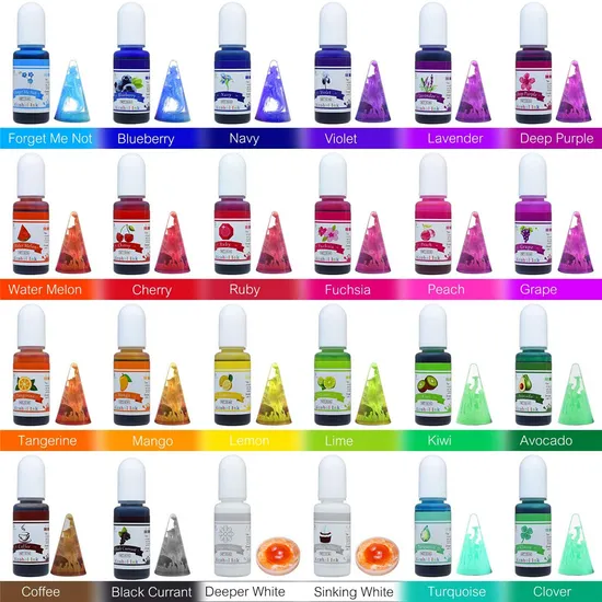 24 Vibrant Colors Alcohol Ink Pigment Organic Liquid Dye for Resin Craft