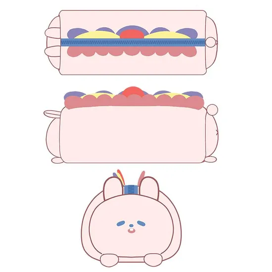 Plush Animal Stationery Cartoon Cute Pencil Case for Teen Girls
