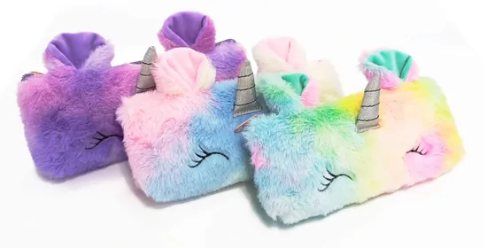 Enchanted Unicorn Tie Dye Plush Pencil Case for Kids