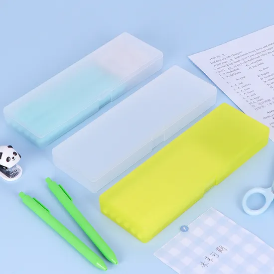 Sunshing Transparent Pen Case Desk Organizer School Office Stationery Supplies Storage Box