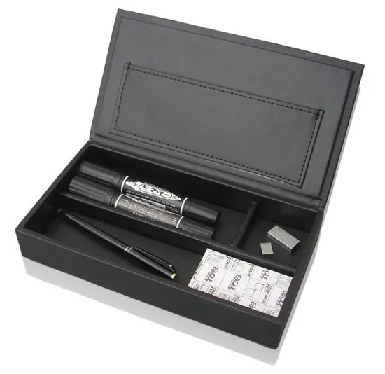 Classic PU Leather Pen Gift Boxes with Custom Inserts