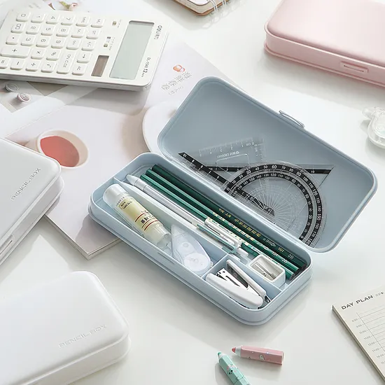 Multifunctional Student Large Capacity PP Frosted Pencilbox