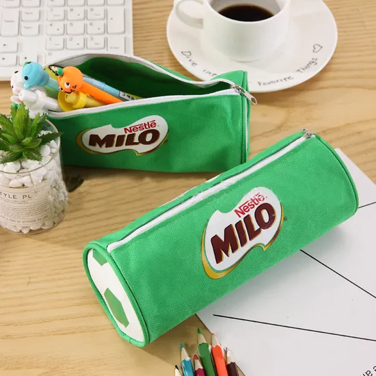 Factory Sales Oxford Cloth Tote Bag Circular Pencil Case with Zipper