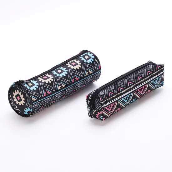 Lightweight and Simple PVC National Style Retro Printing Color Pencil Case