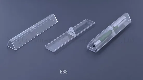Transparent Colour Irregular Stereoscopic Triangle Box Plastic Pen Case