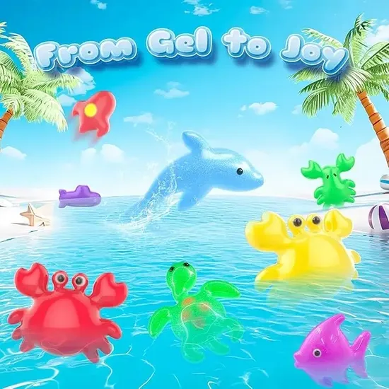 2025 Magic Water Gel Toys Water Elf Toy Kit with Big Box 20 Magic Gels 10 Fruit Vegetable Molds