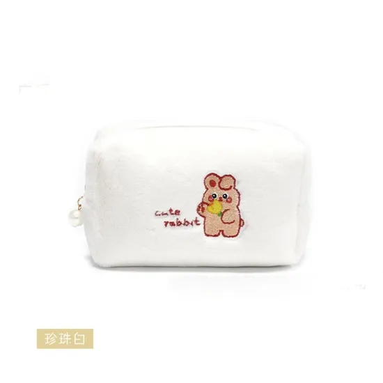 Spacious Portable Pencil Case with Stylish Plush Design