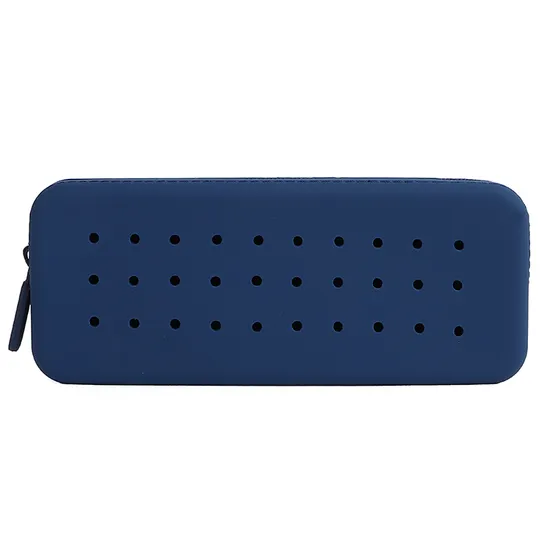 Hole Silicone Pencil Case Candy Large-Capacity Double Zipper Pencil Case
