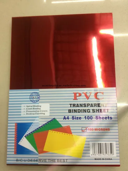 Clear and Different Color, A4 or A3 PVC Binding Cover