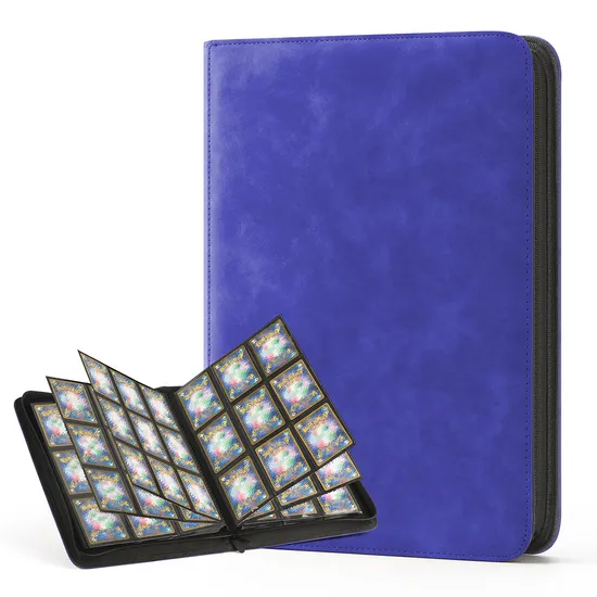 9 Pockets PU Leather Card Binder Holder 20 Sheets Band Closure Card Album Holds up to 540 Cards Fit for Game Cards