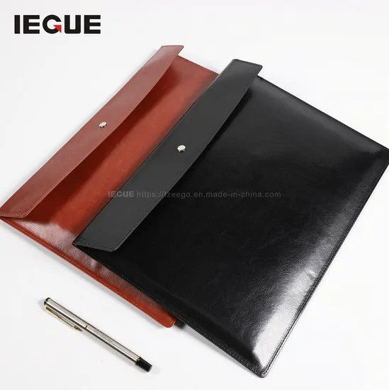 Luxury Customized PU Leather Document Portfolio File Folder
