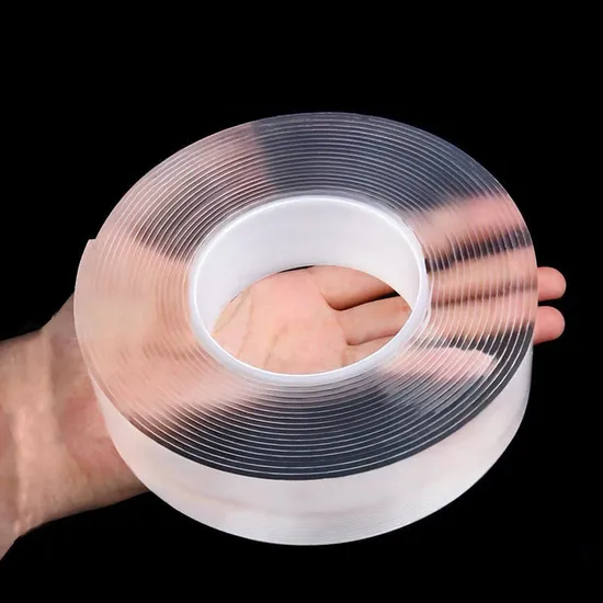 Clear Heavy Duty Nano Gel Grip Tape Traceless Washable Removable Reusable Adhesive Tape Double Sided Nano Tape for Fix Carpets Pictures Home Wall Decoration