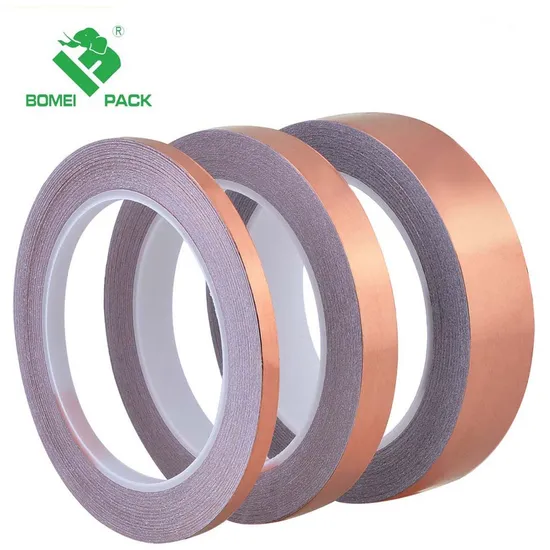 China Factory Custom Copper Foil Conductive Insulation Adhesive Tape with Copper Foil Shielding Tape Single Side Industrial Tape for Guitar & EMI Shielding