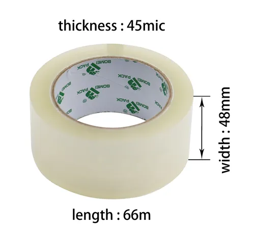Dongguan Kaidi Factory BOPP Packing Tape Sticky Clear 48mm Adhesive Tape for Moving Carton Sealing Bomei Pack