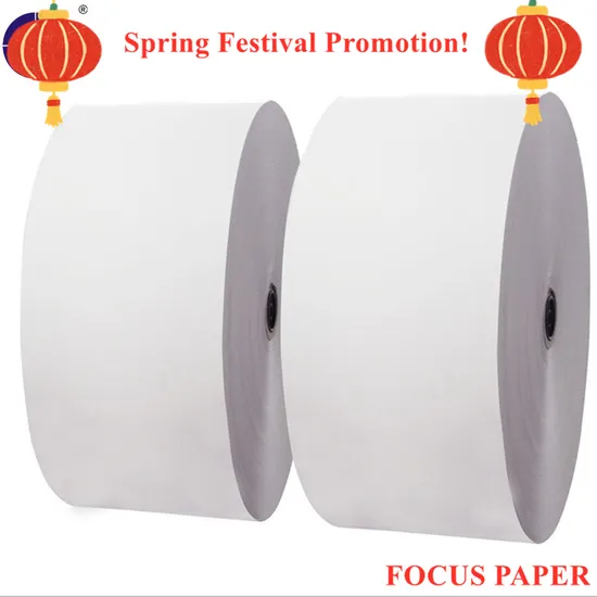 Top China Manufacturer 48g/55g/60g/65g/70g Black Image and Blue Image Thermal Paper Jumbo Roll Paper for POS