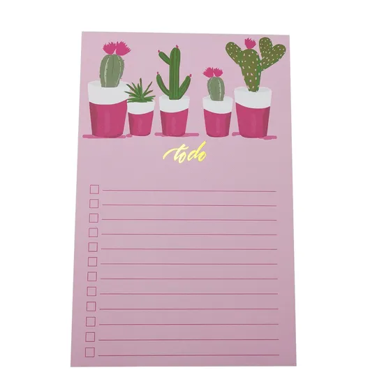 Custom Memo Pad Reminder Notebook to Do List Notepad with Gold Foil Logo Note Book Printing