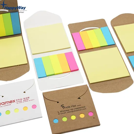 Custom Printed Promotional Foldable Square Cube Kraft Paper Sticky Note Memo Pad