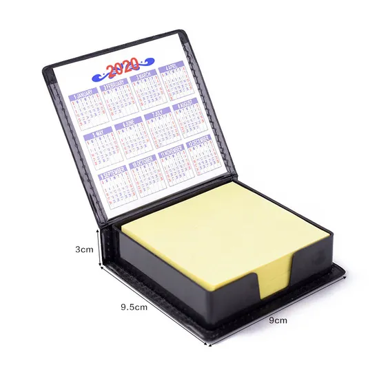 Memo Cube, Leather Cover Sticky Notes with Calendar, Square Memo Sticker, Office Notepad, School Memopad, Promotion Gift Notepad