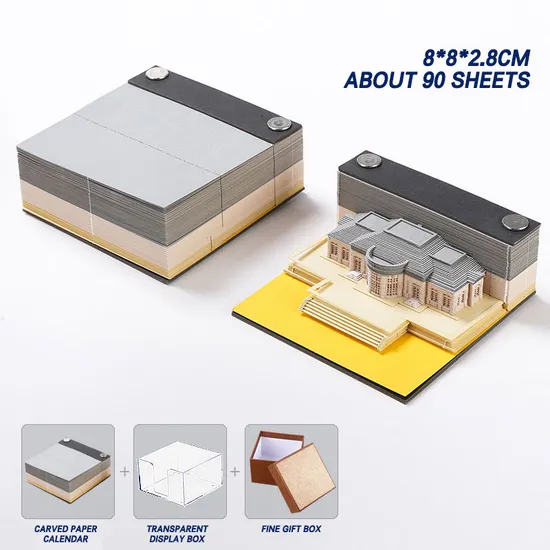 New Creative 3D Paper Sculpture Desktop Calendar Memo