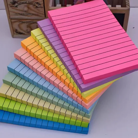 Lined Sticky Notes in Bright Ruled Post Stickies Colorful Super Sticking Power Memo Pads