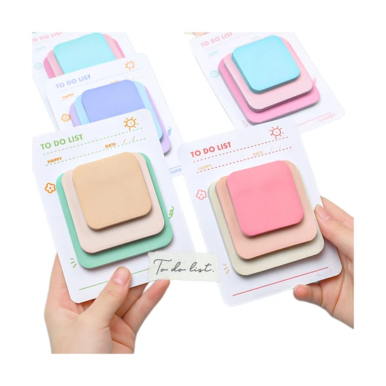 90 Sheets Candy Color Stacking Three-Layer Note Pad